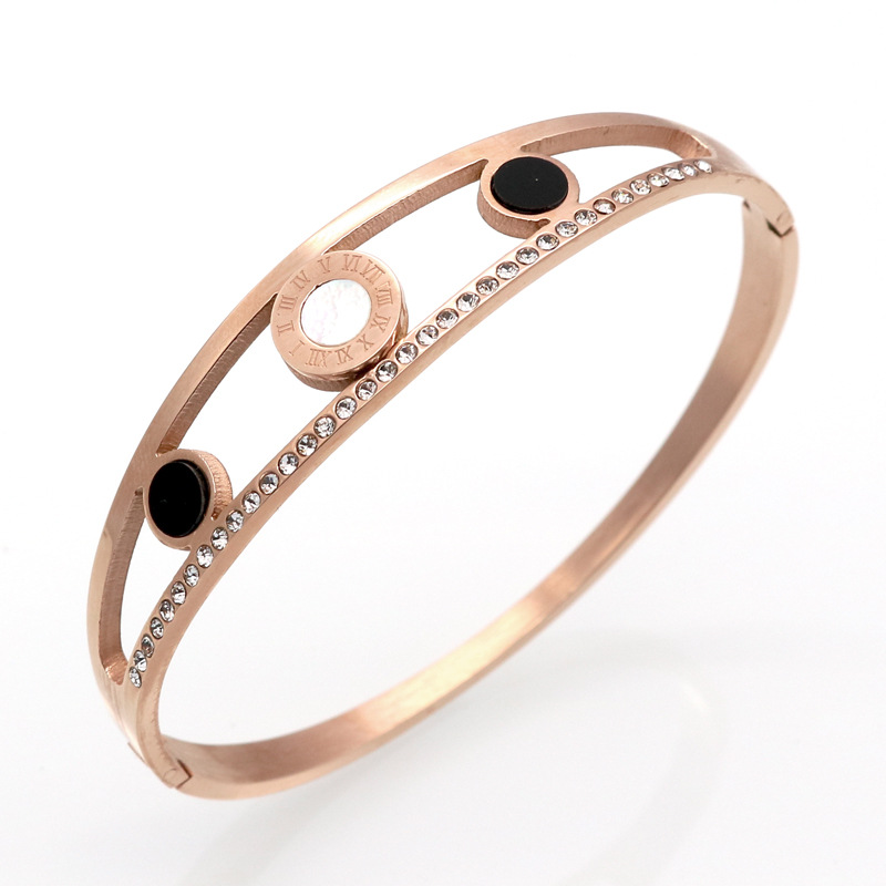 3 rose gold color plated