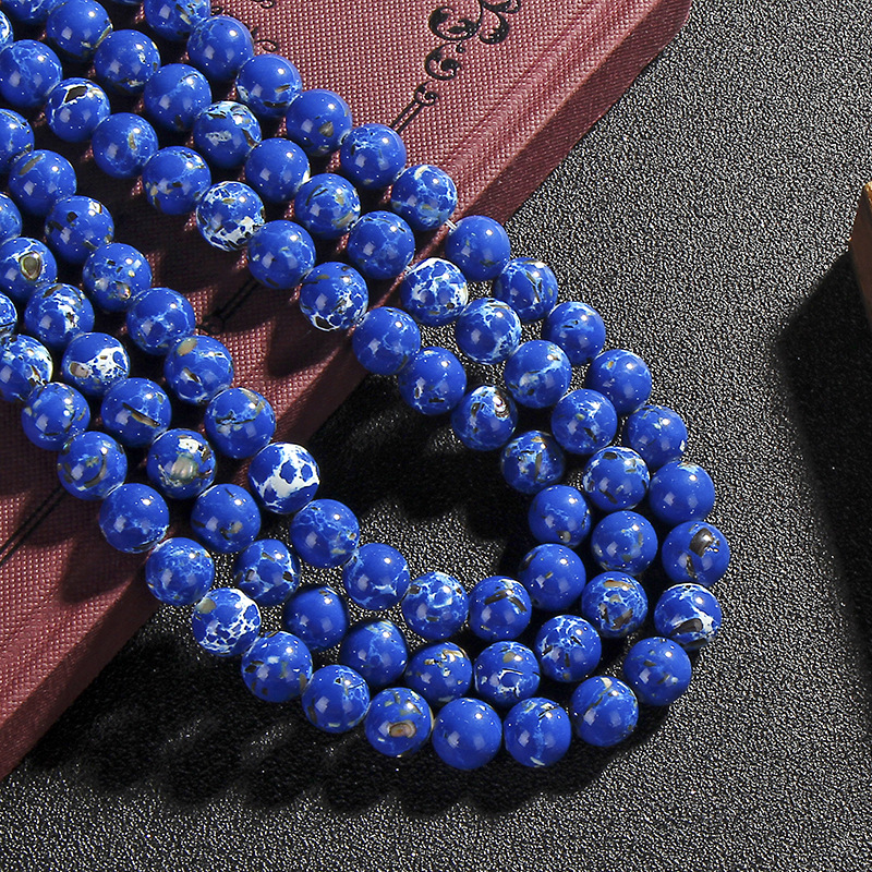 dark blue , 6mm（About 65 PCS/Strand）