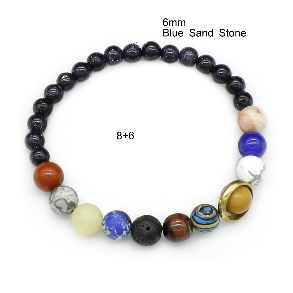 8mm/6mm Blue Goldstone