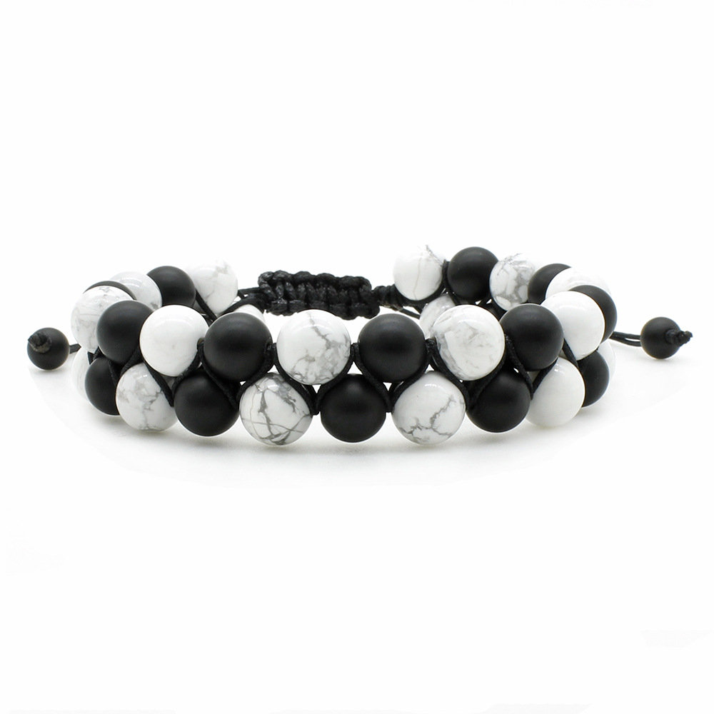 White Turquoise/Matte Black Stone