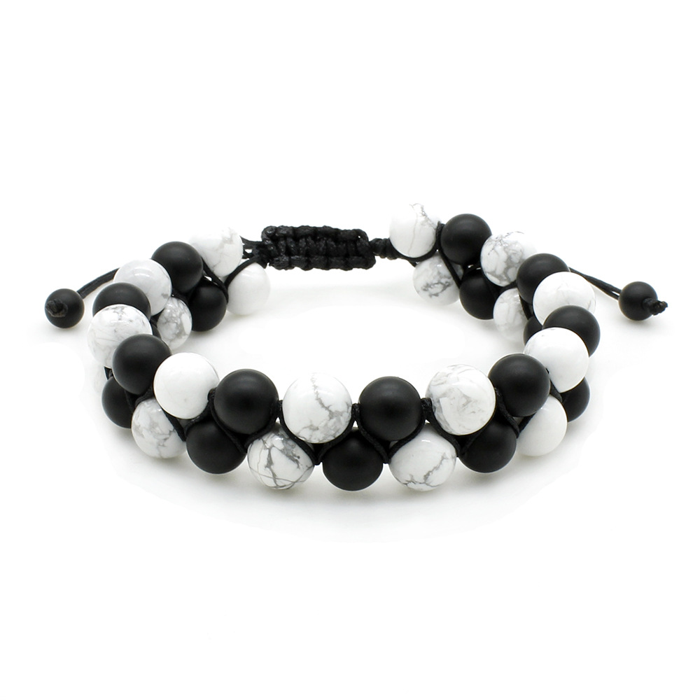 3:White Turquoise/Matte Black Stone