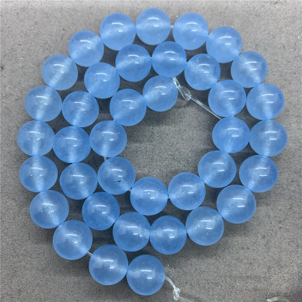 blue , 10mm（About 37 PCS/Strand）