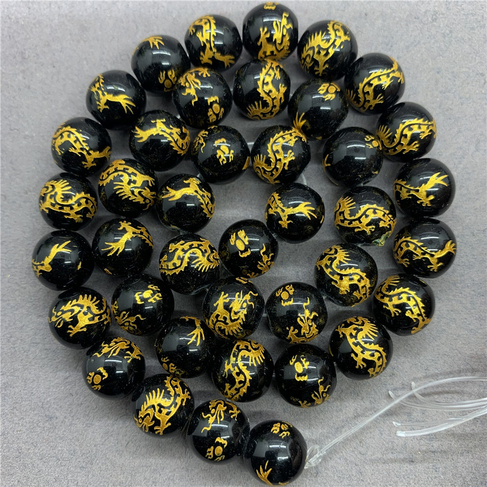 golden , 12mm（About 31 PCS/Strand）