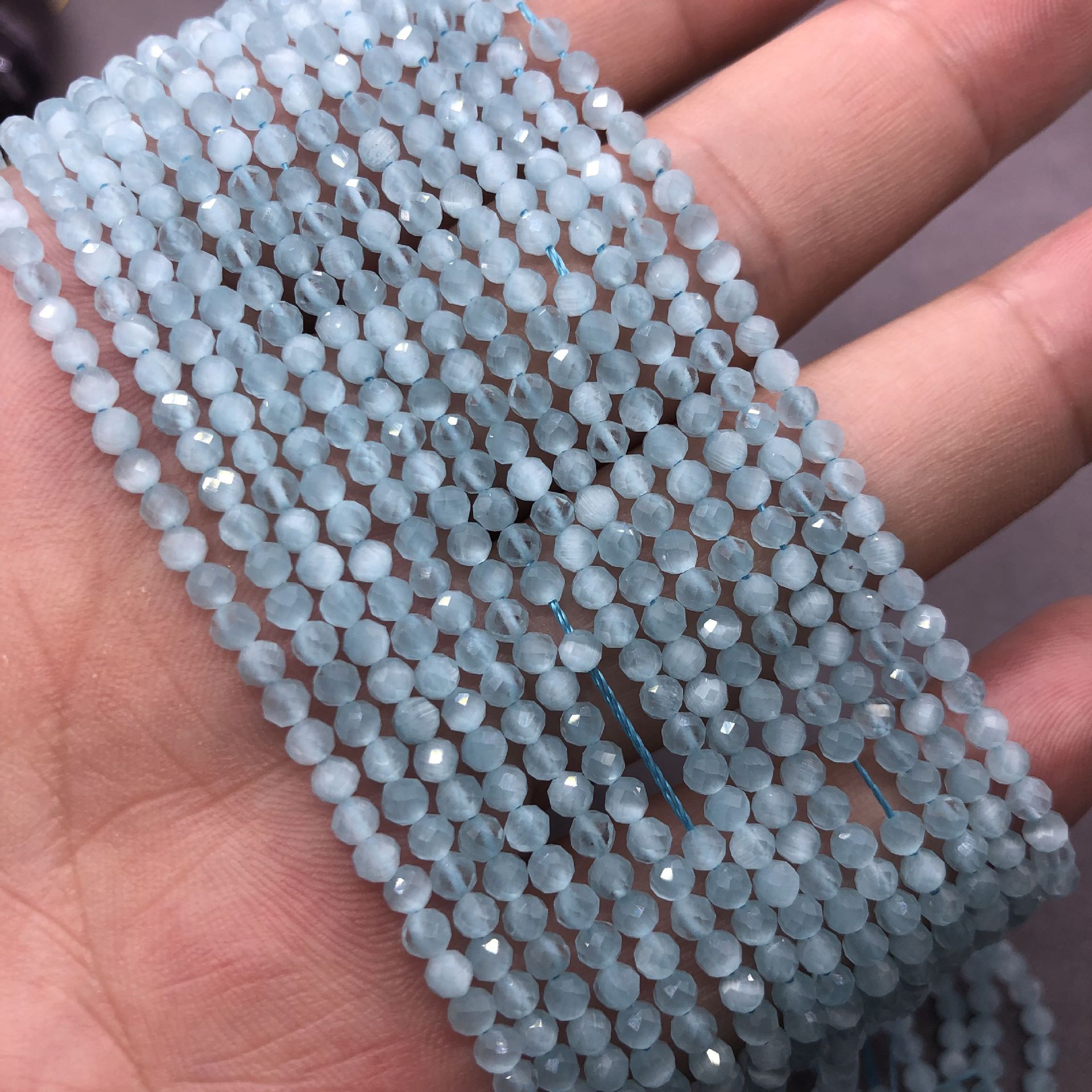 blue , 2mm（About 200 PCS/Strand）