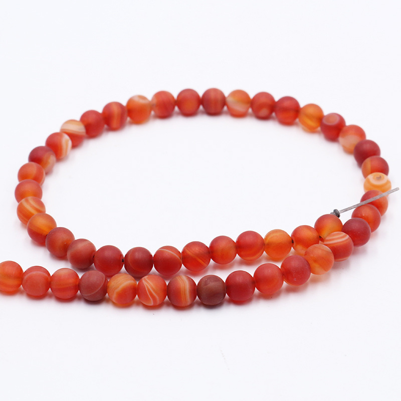 orange red , 6mm（About 62 PCS/Strand）