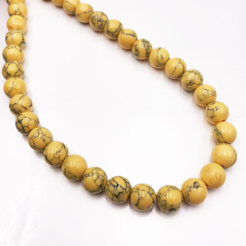 yellow turquoise , 12mm（About 31 PCS/Strand）