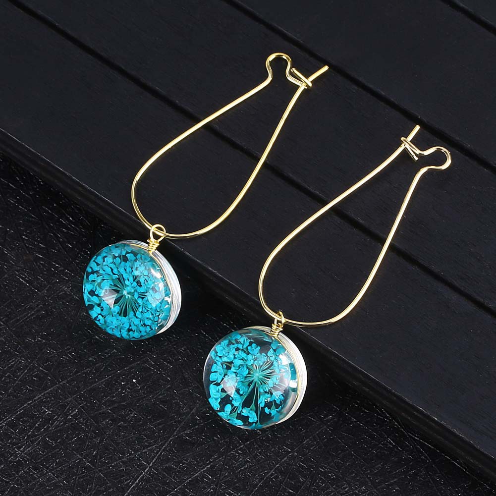 Gold ear hook blue