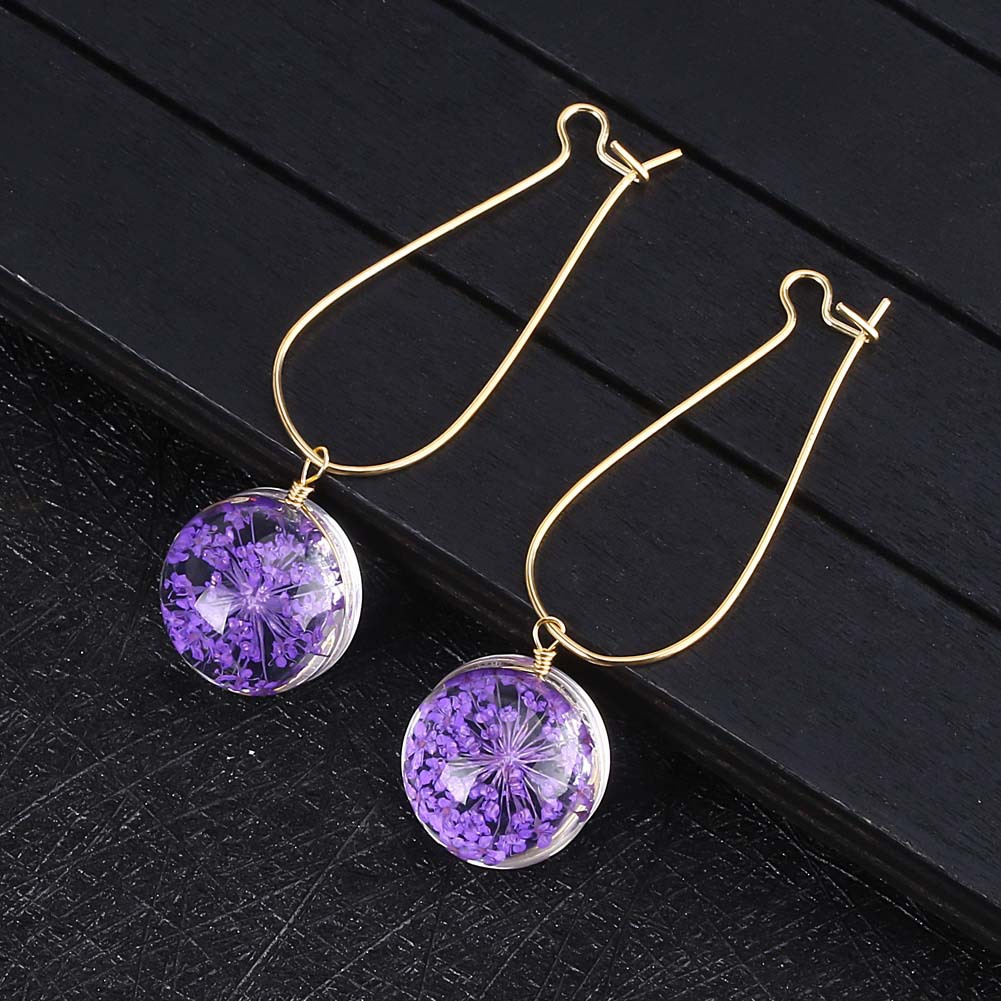 Golden ear hook purple