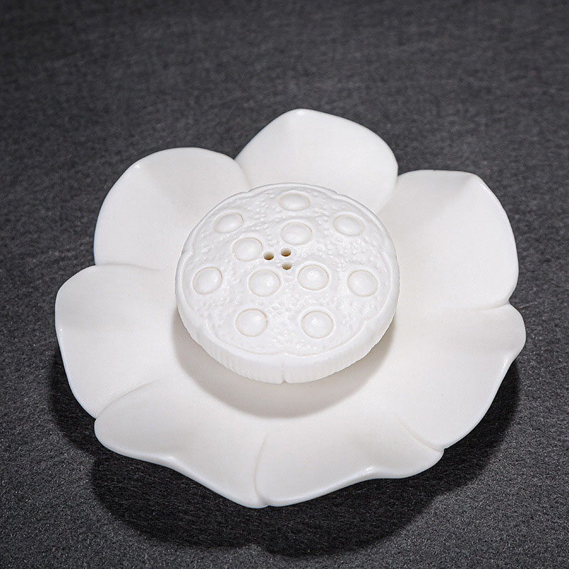 Lotus seedpod incense stick / white, 10.5x10.5x3cm