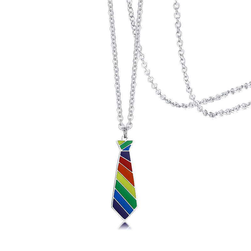 Rainbow pendant + chain