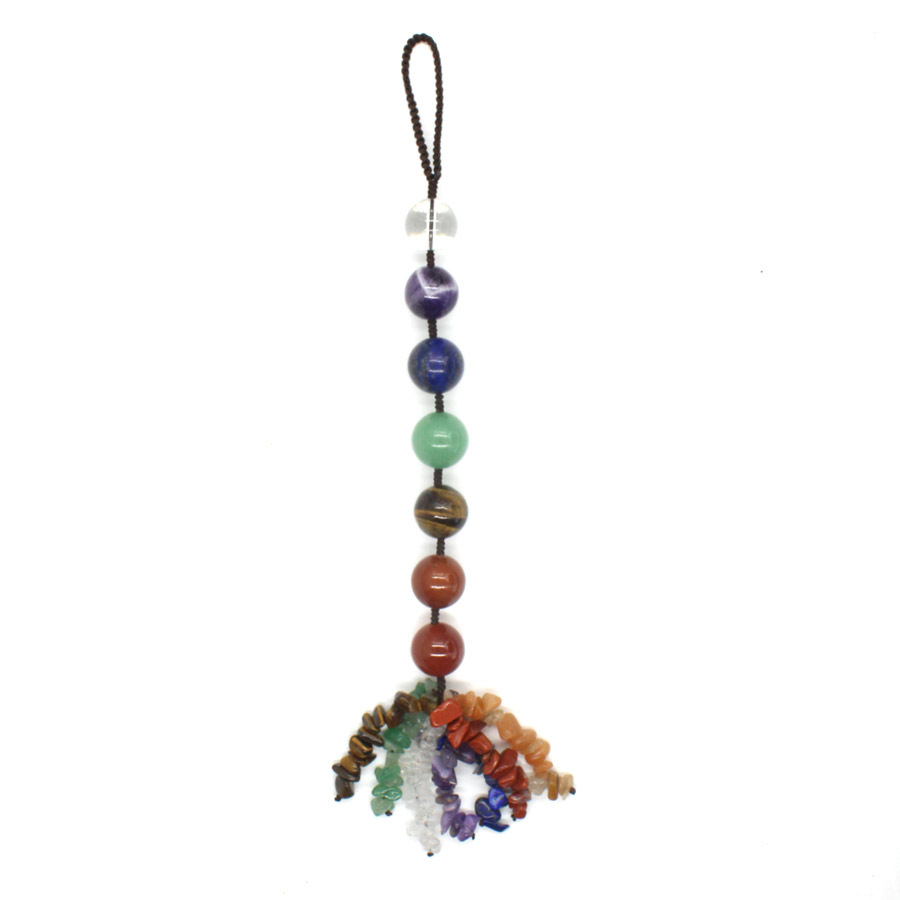 Round Bead Chakra Stone Car Hanger