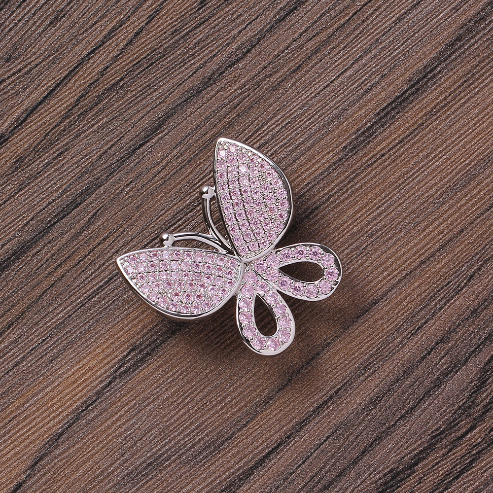 Rose gold powder zirconium butterfly