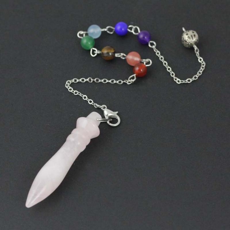 Pink crystal + chakra chain