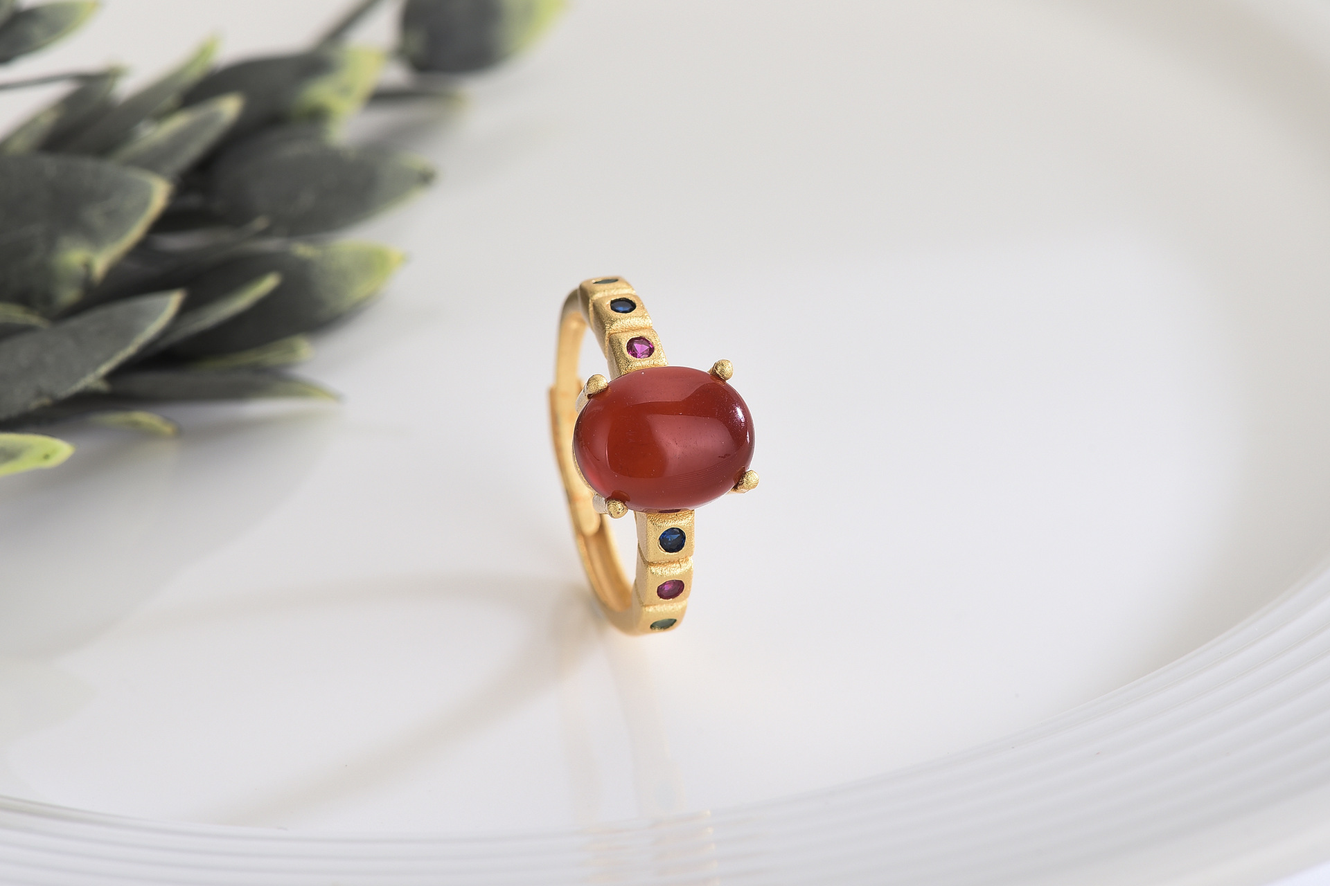 8x10mm ring (including carnelian) with adjustable