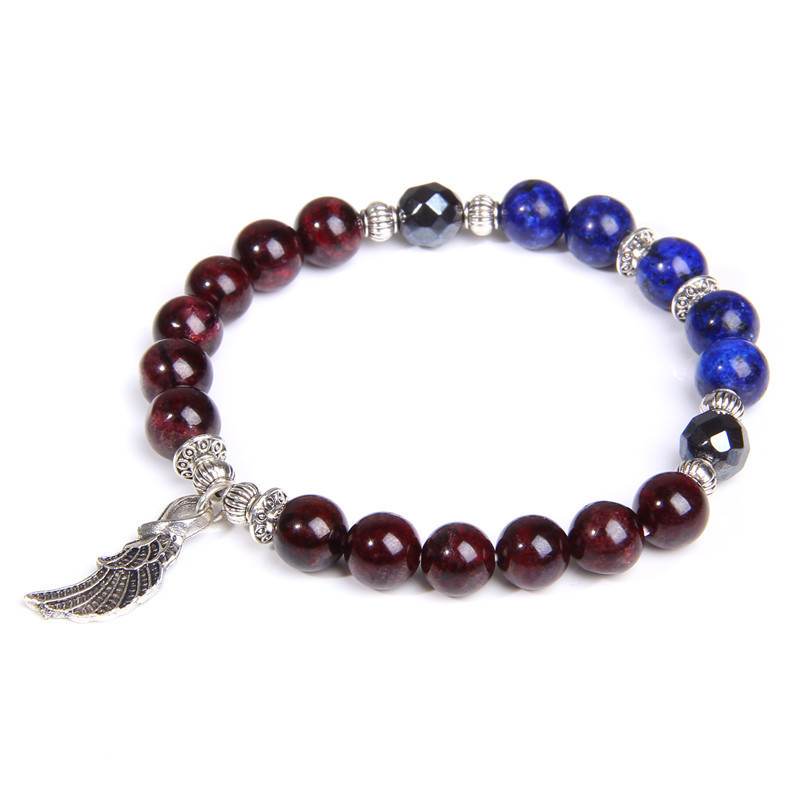 Lapis Lazuli Garnet Bracelet 21cm