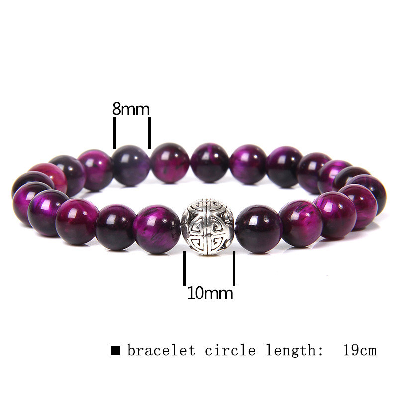 Fu Lu Shou Purple Tiger Eye Bracelet