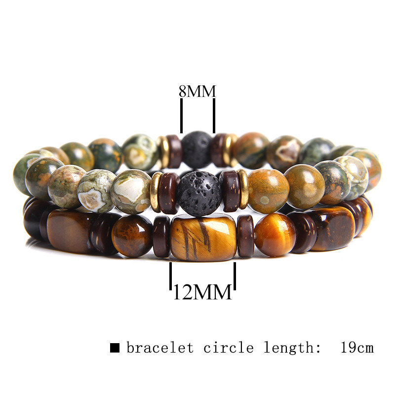 2:Square Tiger Eye Old Bird Combination Bracelet