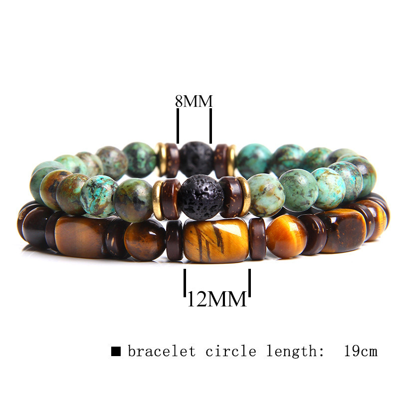 3:Square Tiger Eye African Pine Combination Bracelet