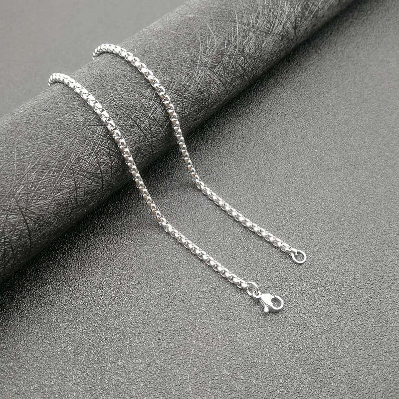 Silver 3mm * 61CM Square Pearl chain