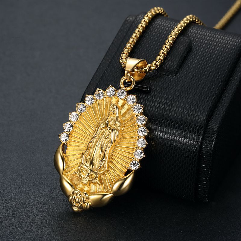 Gold and white diamond pendant