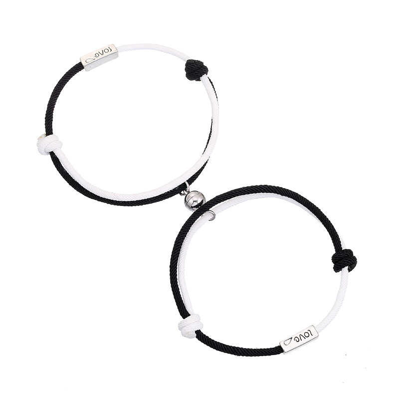 4:Milan two-tone black and white LOVE pair