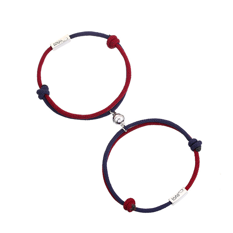 7:Milan two-tone dark blue wine red LOVE pair