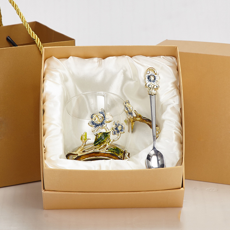 Short glass spoon gift box