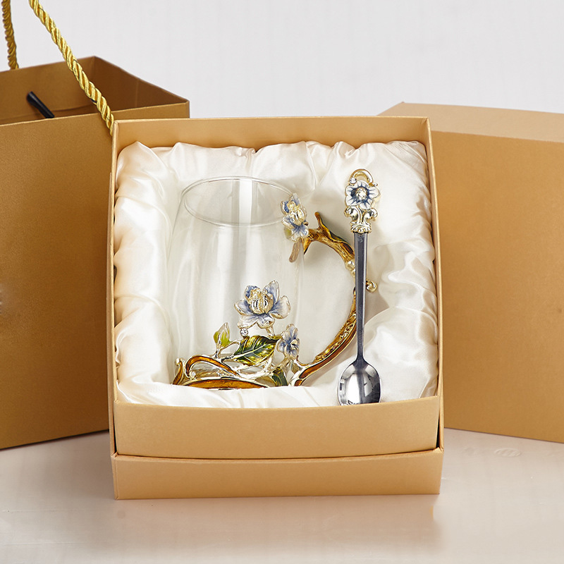 Tall glass spoon gift box