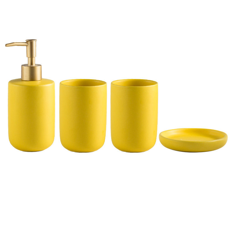 Matte yellow 4-piece set