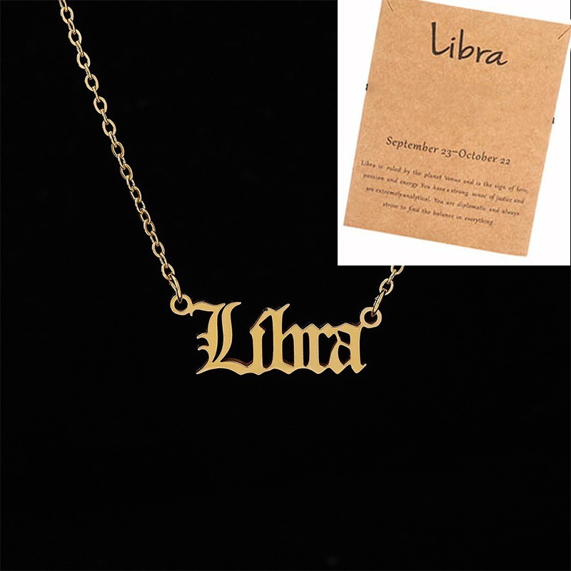 libra necklace gold