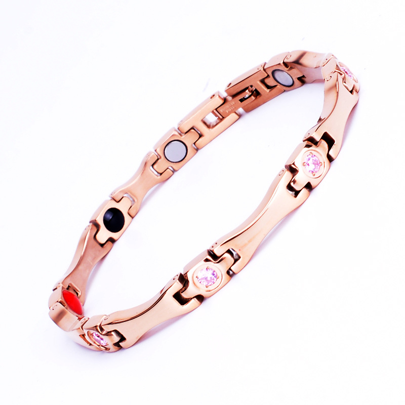 7:rose gold color plated with pink rhinestone