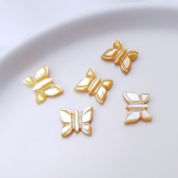 2:Golden shell trumpet butterfly 11x9mm_1 pcs