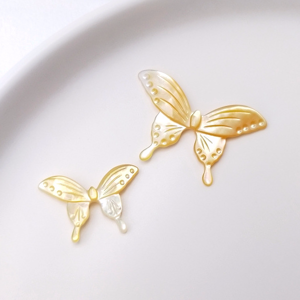 6:Golden shell medium butterfly 19.5x13mm_1 pcs