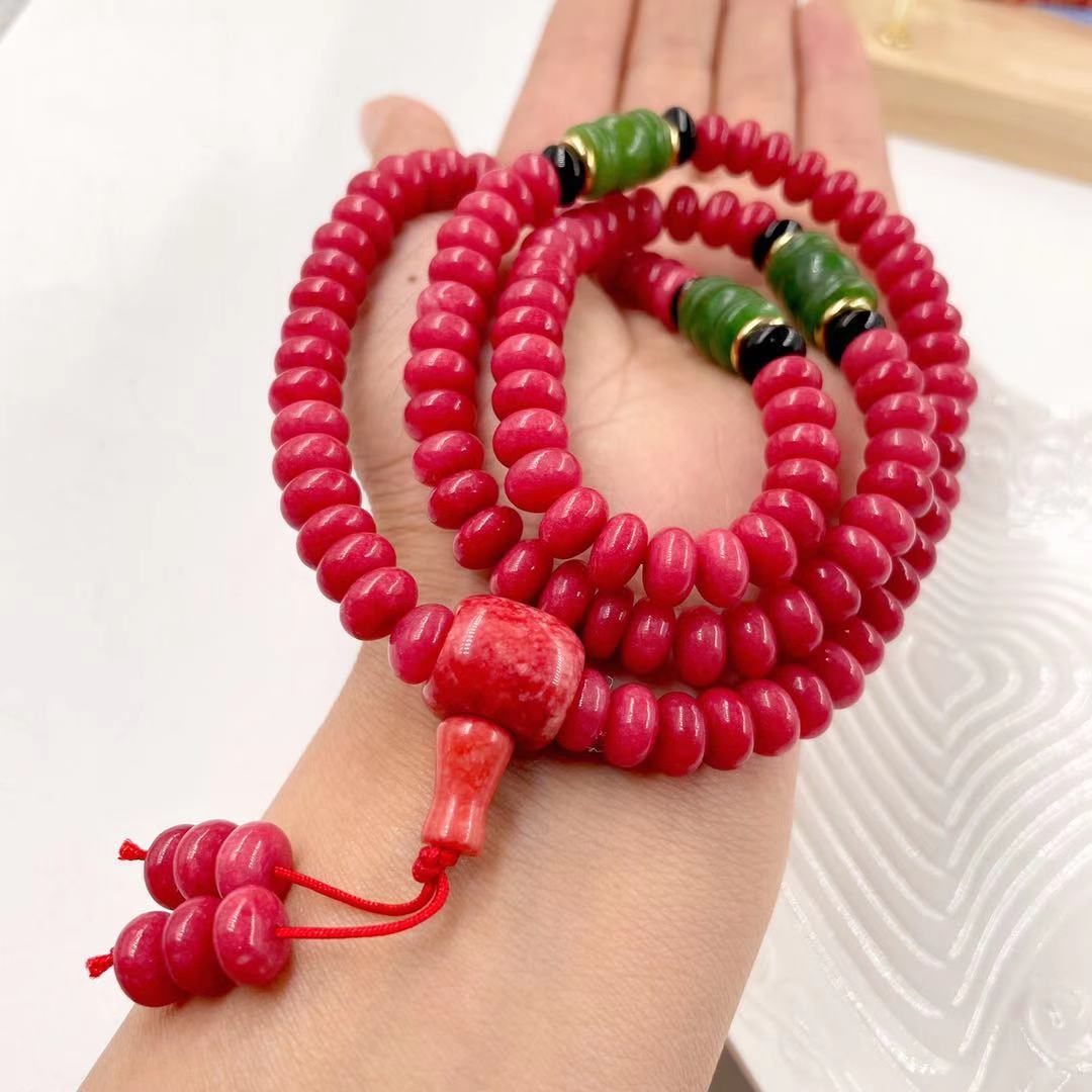 5:Abacus bead coral jade