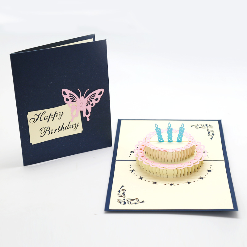 Pink round edge blue card