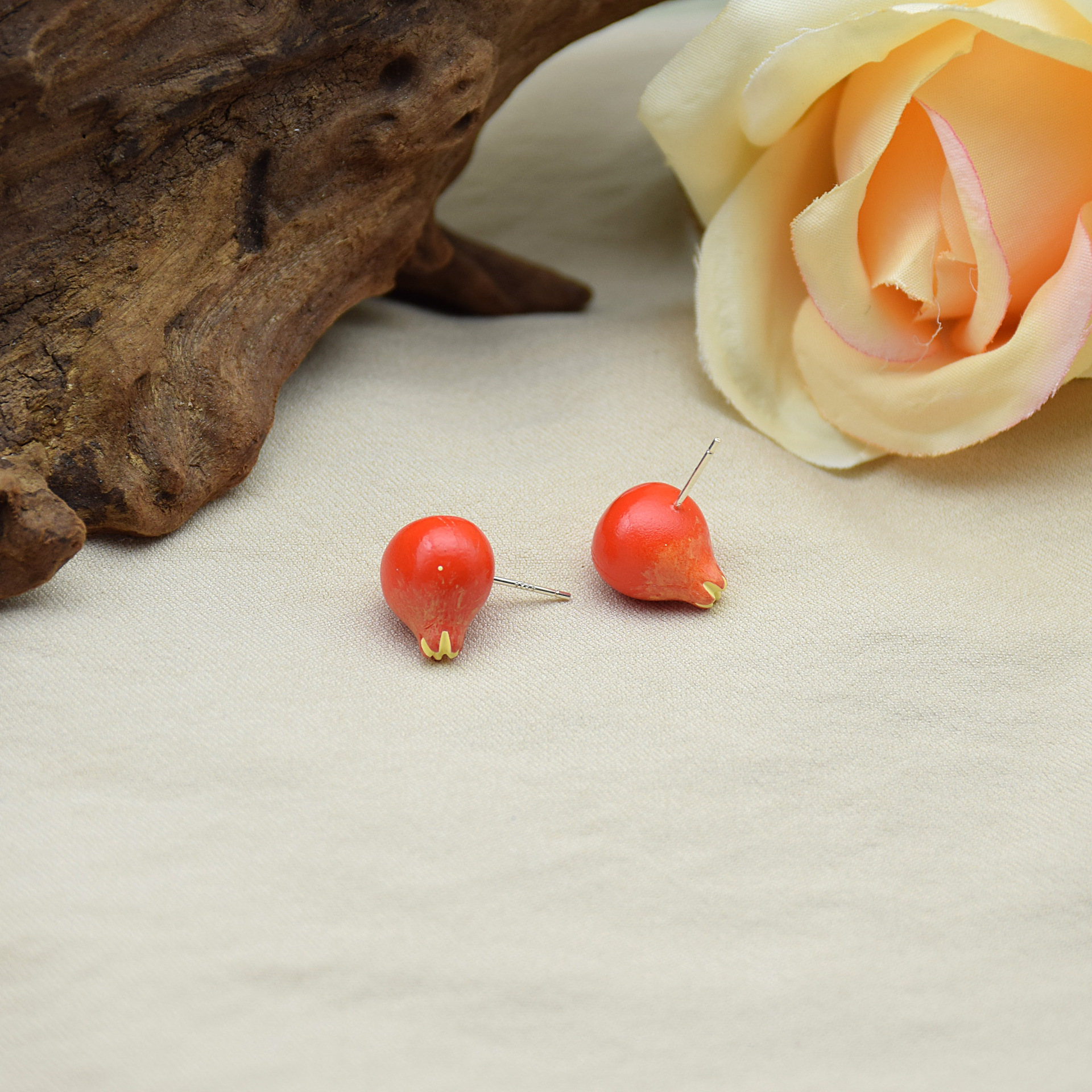 Pomegranate seeds are deep red