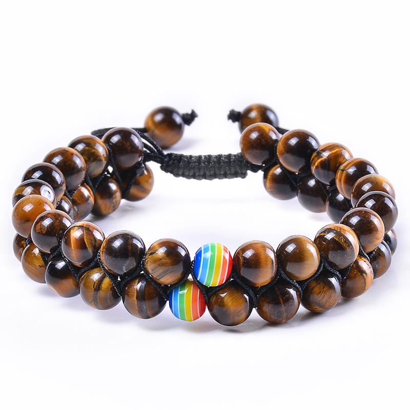 Tiger-eye double bracelet