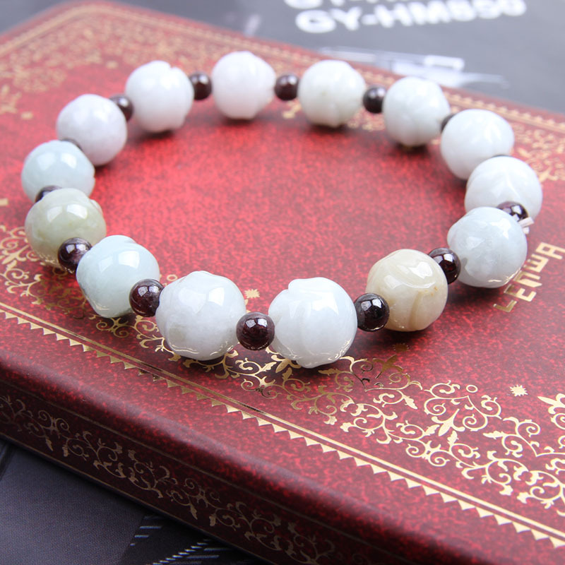 2:Jade lotus bracelet 10mm/14 pieces