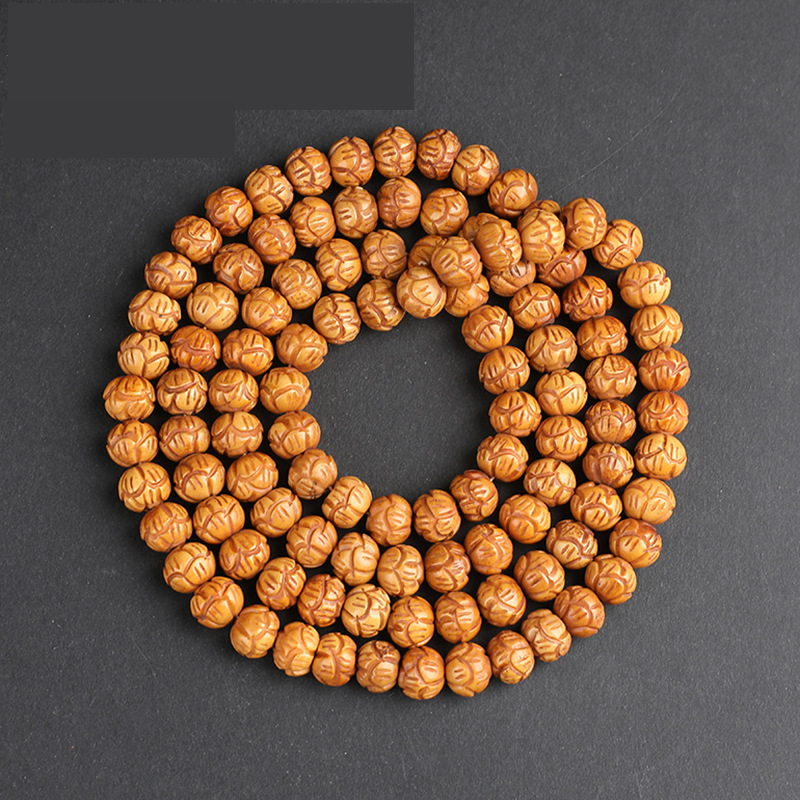 3:12*108 ox bone carved lotus beads