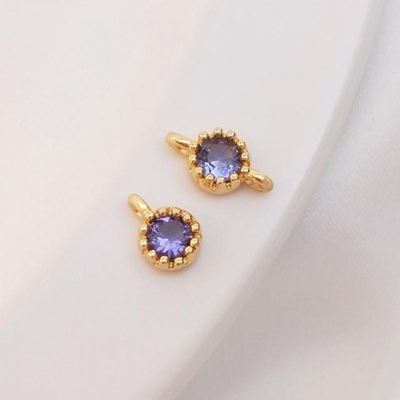 Purple single zircon rings one