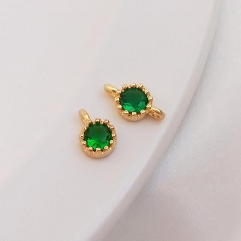 Green zircon double rings one