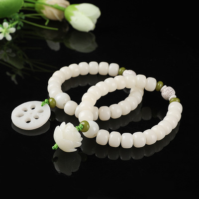 12mm white root hanging lotus hand beads