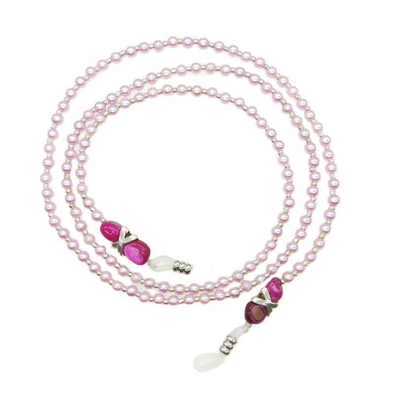 Pearl pink eyeglass chain