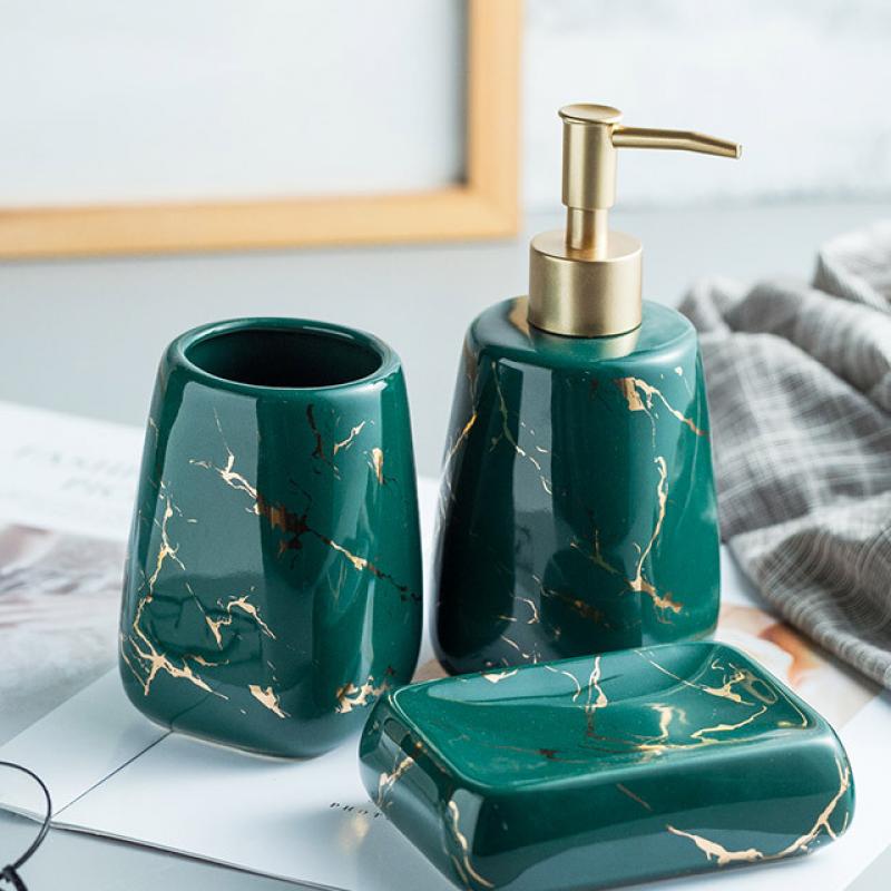 Dark green bathroom 3-piece set