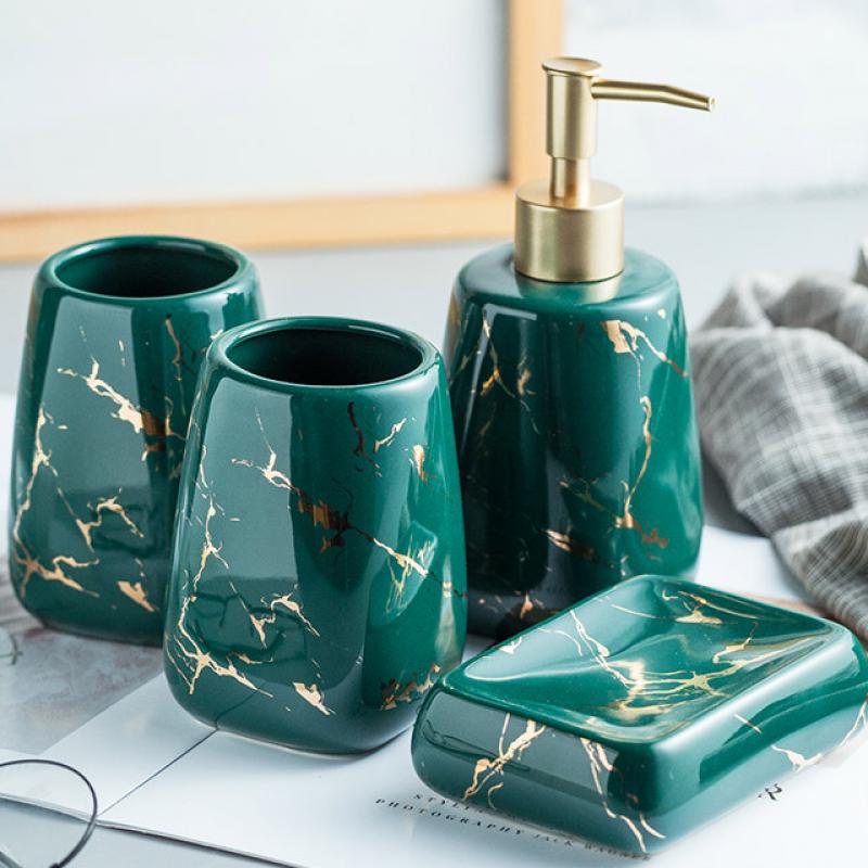 Dark green bathroom 4-piece set