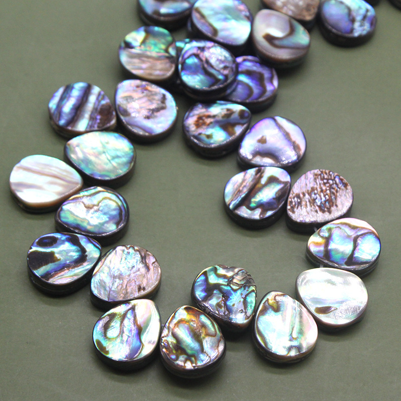 12*14mm abalone shell fat drop side hole/piece