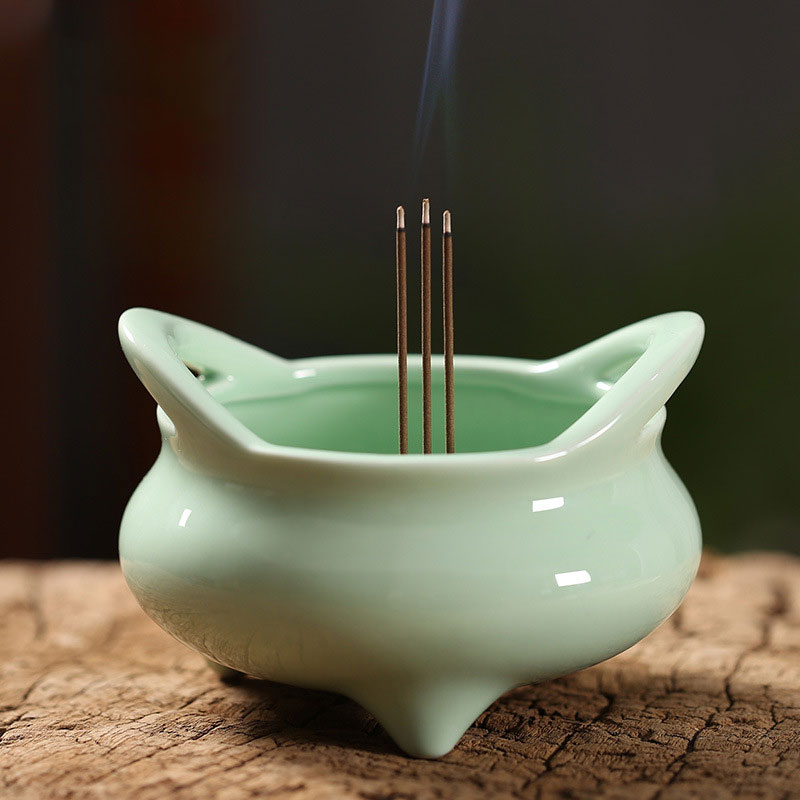 Plum Green Incense Burner