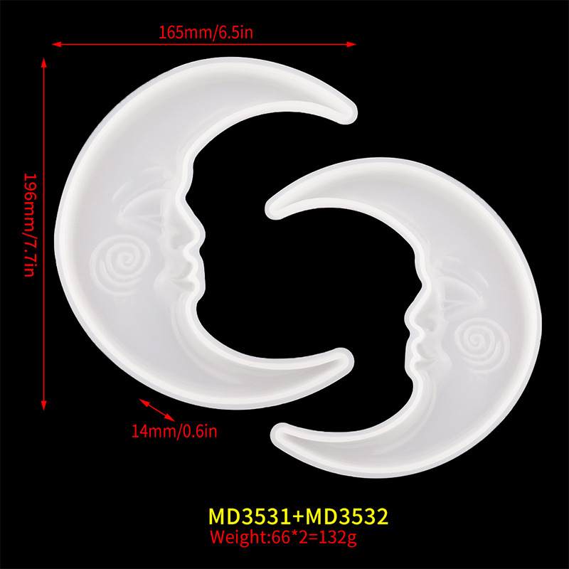 A pair of moon molds (MD3531+3532)