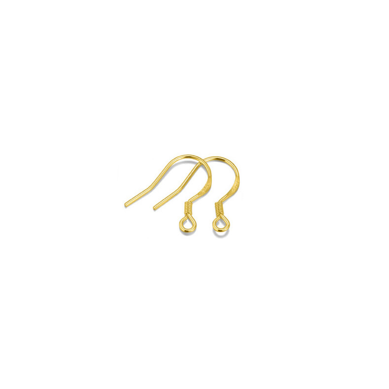 gold 0.6/Flat word printed ear hooks/Pair