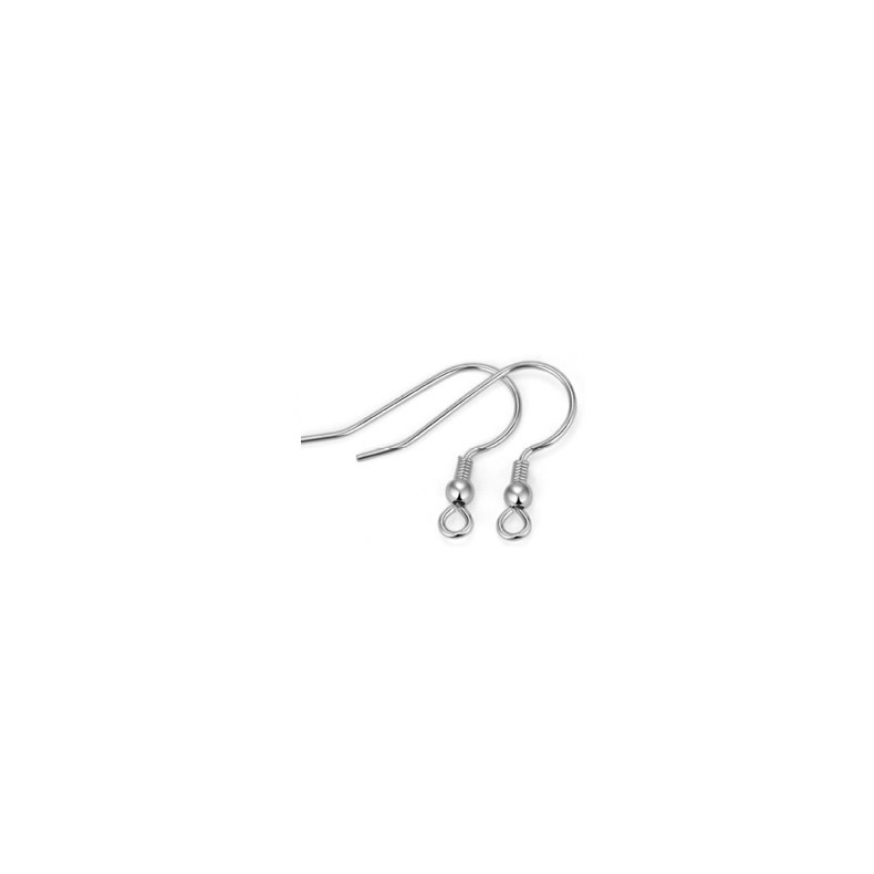 platinum color 0.6/Add bead ear hooks/pair